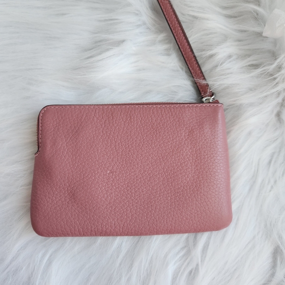 Coach Mauve Wristlet with Silver Heart Accents - Picture 3 of 7